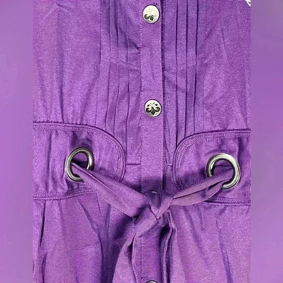 House of Dereon Sleeveless Belted Purple Dress Bubble Hem Pockets Womens Size 3X - Picture 5 of 15